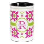 Suzani Floral Ceramic Pencil Holders - Black