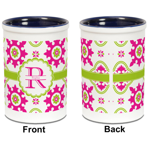 Suzani Floral Pencil Holder - Blue - approval