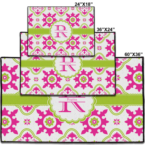 Suzani Floral Personalized Door Mat - Group Parent IMF