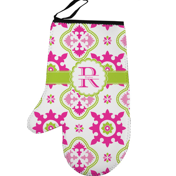 Suzani Floral Personalized Oven Mitt - Left