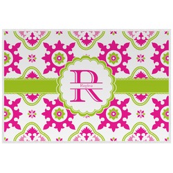 Suzani Floral Laminated Placemat w/ Name and Initial