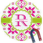 Suzani Floral Round Fridge Magnet (Personalized)