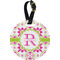Suzani Floral Personalized Round Luggage Tag