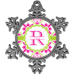 Suzani Floral Vintage Snowflake Ornament (Personalized)