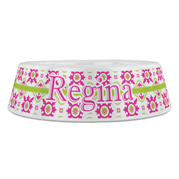 Suzani Floral Plastic Pet Bowls - Large - FRONT