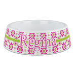 Suzani Floral Plastic Dog Bowl - Large (Personalized)