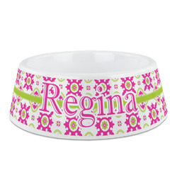 Suzani Floral Plastic Dog Bowl - Medium (Personalized)
