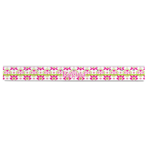 Suzani Floral Plastic Ruler - 12" - FRONT