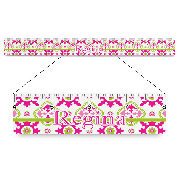 Custom Suzani Floral Plastic Ruler - 12" (Personalized)