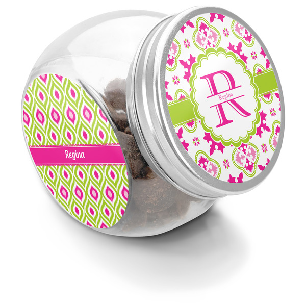 Custom Suzani Floral Puppy Treat Jar (Personalized)