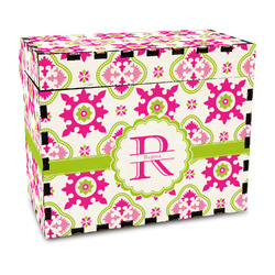 Suzani Floral Wood Recipe Box - Full Color Print (Personalized)