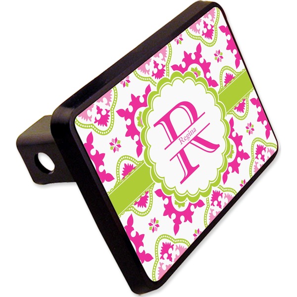 Custom Suzani Floral Rectangular Trailer Hitch Cover - 2" (Personalized)