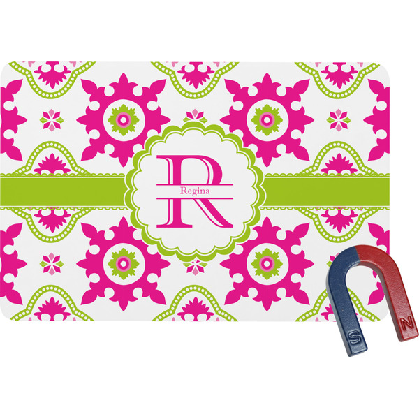 Custom Suzani Floral Rectangular Fridge Magnet (Personalized)