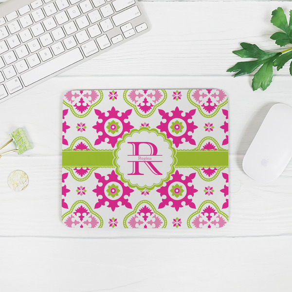 Suzani Floral Rectangular Mouse Pad - LIFESTYLE 2
