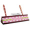 Suzani Floral Red Mahogany Nameplates with Business Card Holder - Angle