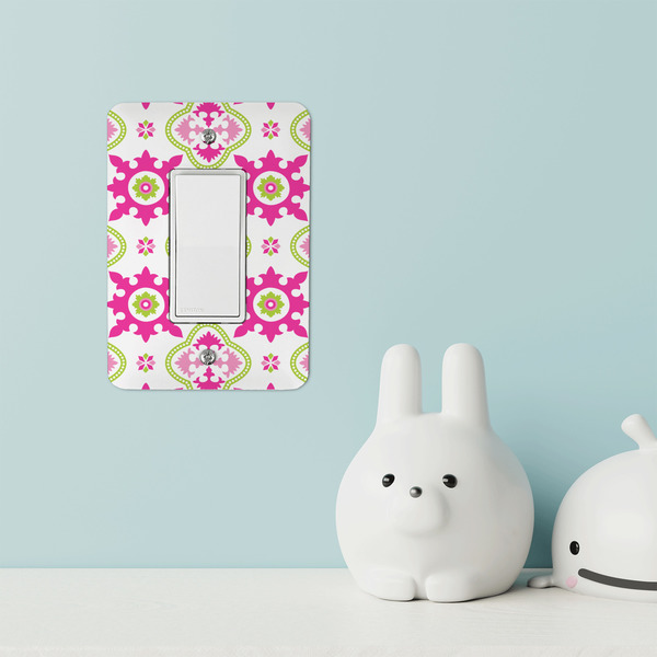 Suzani Floral Rocker Light Switch Covers - Single - IN CONTEXT