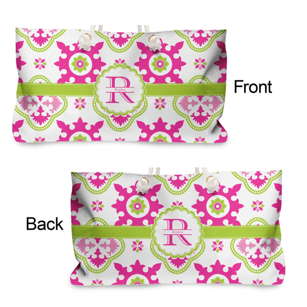 Suzani Floral Large Rope Tote - From & Back View