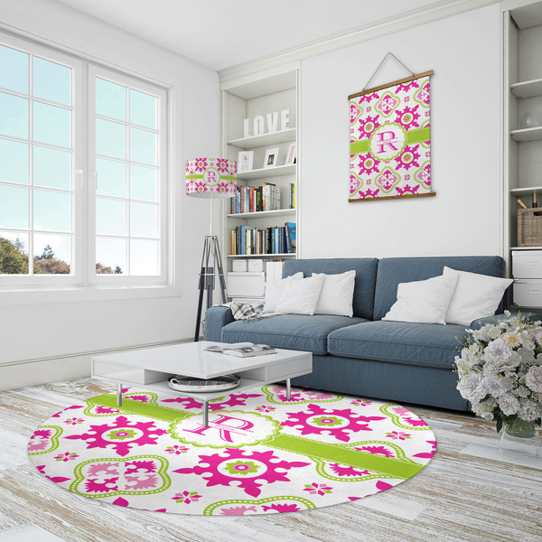 Suzani Floral Round Area Rug - IN CONTEXT