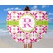 Suzani Floral Round Beach Towel - In Use
