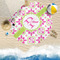 Suzani Floral Round Beach Towel Lifestyle