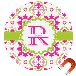 Suzani Floral Round Car Magnet - 6" (Personalized)