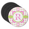 Suzani Floral Round Rubber Backed Coasters - Set of 4 (Personalized)