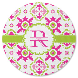 Suzani Floral Round Rubber Backed Coaster (Personalized)