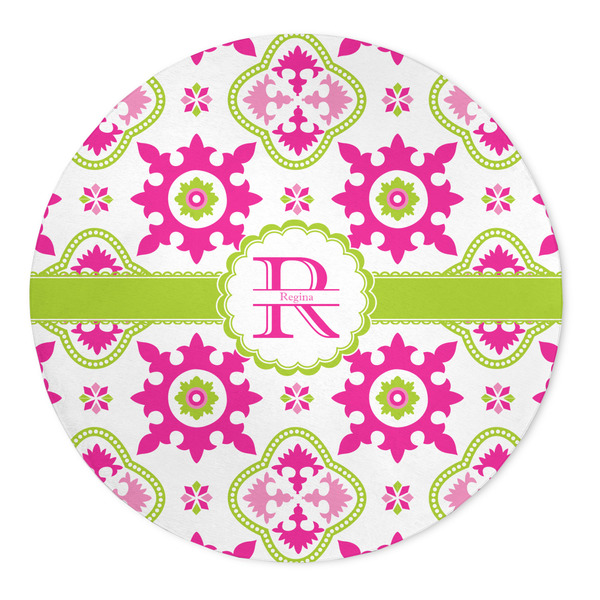 Custom Suzani Floral 5' Round Indoor Area Rug (Personalized)