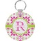 Suzani Floral Round Plastic Keychain (Personalized)