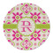 Suzani Floral Round Linen Placemats - FRONT (Double Sided)