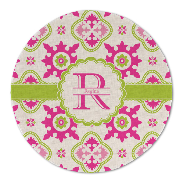 Custom Suzani Floral Round Linen Placemat (Personalized)