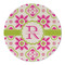 Suzani Floral Round Linen Placemats - FRONT (Single Sided)