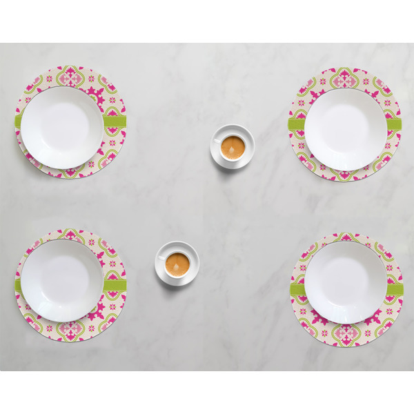 Suzani Floral Round Linen Placemats - LIFESTYLE (set of 4)