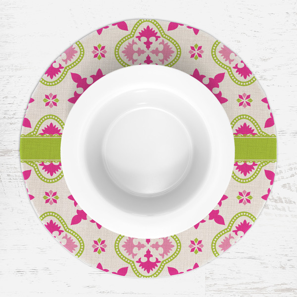 Suzani Floral Round Linen Placemats - LIFESTYLE (single)
