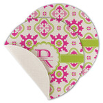 Suzani Floral Round Linen Placemat - Single Sided - Set of 4 (Personalized)