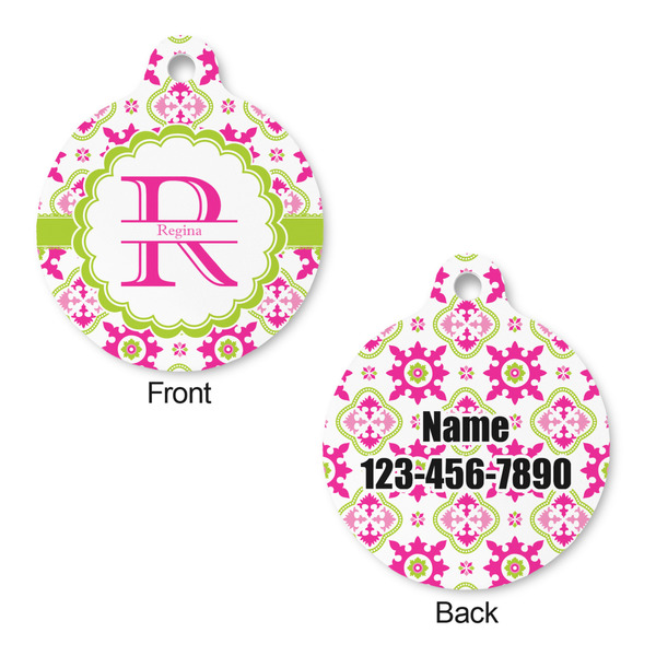Suzani Floral Round Pet ID Tag - Large - Approval