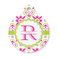 Suzani Floral Round Pet ID Tag - Small (Personalized)