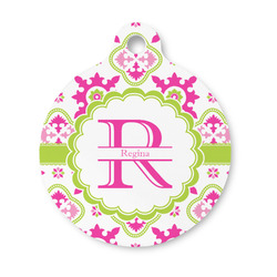 Suzani Floral Round Pet ID Tag - Small (Personalized)