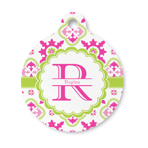 Custom Suzani Floral Round Pet ID Tag - Small (Personalized)
