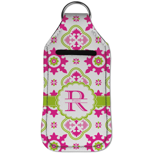 Suzani Floral Sanitizer Holder Keychain - Large (Front)