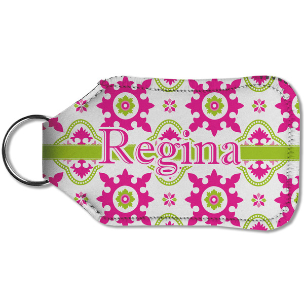 Suzani Floral Sanitizer Holder Keychain - Small (Back)