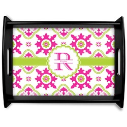 Suzani Floral Black Wooden Tray - Large (Personalized)