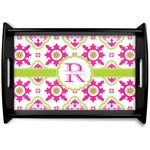 Suzani Floral Black Wooden Tray - Small (Personalized)