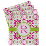 Suzani Floral Absorbent Stone Coasters - Set of 4 (Personalized)