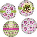 Suzani Floral Set of 4 Glass Lunch / Dinner Plate 10" (Personalized)