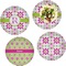 Suzani Floral Set of 4 Glass Lunch / Dinner Plate 10" (Personalized)