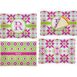 Suzani Floral Set of 4 Glass Rectangular Appetizer / Dessert Plate (Personalized)