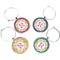 Suzani Floral Set of Silver Wine Wine Charms