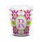 Suzani Floral Ceramic Shot Glass - 1.5 oz - White - Set of 4 (Personalized)