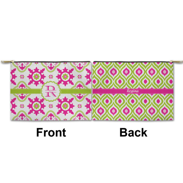 Suzani Floral Small Zipper Pouch Approval (Front and Back)